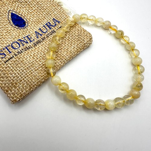 Citrin armband 6mm - perlen, |