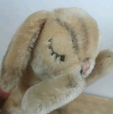 Steiff Vintage Mohair Hase "Floppy Hansi" – 20 cm liegend – ohne Knopf & Fahne 