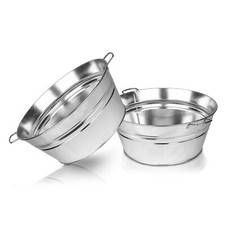 XL Zinkwanne Blumenwanne Getränkekühler 48,5cmx 21,5cm wasserdicht mit Griffen