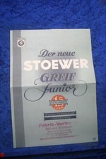 Stoewer Greif Junior 1935-1939 Prospekt (A1291) FAKSIMILE Archiv Verlag