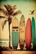 Wandbild: Surfbrett auf