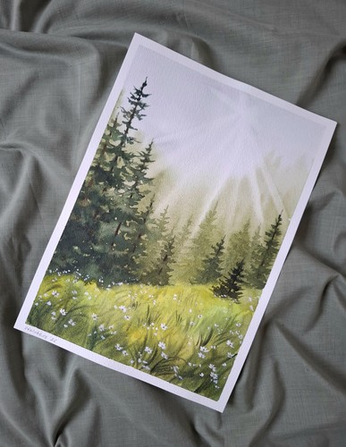 Aquarell original landschaft - aquarell,