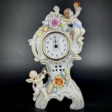 PMP Plaue - Schierholz Tolle Porzellan Kaminuhr Musizierende Putten Rokoko-Stil