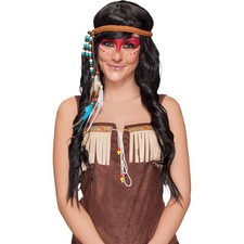 Indianer Kopfschmuck Pocahontas Feder Stirnband Indianerin Haarband Haarschmuck 
