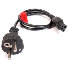 0,8m Stromkabel  Euro-Stecker auf Gerätekupplung schwarz 80cm