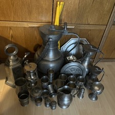 Zinn Konvolut/ Zinnschrott/ Zinnsammlung ca 20 kg gepunzt/gestempelt Kettenkrug 