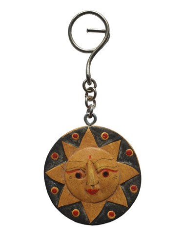 Schlüsselanhänger holz sonne - schlüsselanhänger,