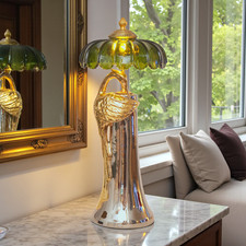Fantastische  Art déco Tischlampe "CAMBRIDGE GOLDEN HERON 2" Einzelstück