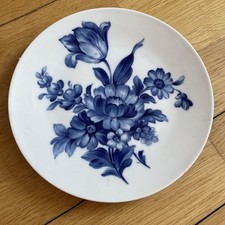 Vintage Porzellan Wand Sammelteller  19cm Blumen Blau Neuerer Bavaria