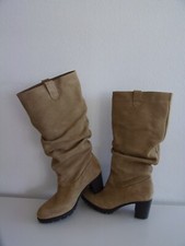 Yokono Stiefel Lederstiefel Wildleder Leder Boho beige stylisch schick 39 NEU!