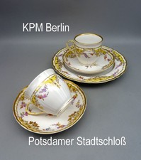 VBD KPM Berlin 2x Potsdamer Stadtschloß KAFFEE Gedeck TOP Weichmalerei 1.WAHL