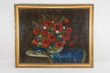 N88O26- Maximilian Holister Gemälde Blumenstillleben signiert und datiert 1935