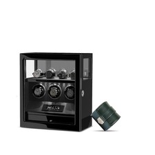 Fingerabdruck 3 Automatik Uhrenbeweger LED mit 4 Uhrenaufbewahrung LCD Uhrenroll