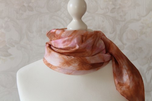 Seidentuch fantasie rosa braun - fantasie,