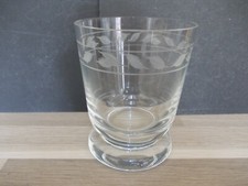 Rosenthal Classic Glasbecher auf Fuss / Windlicht H10cm mit Blatter geschliffen