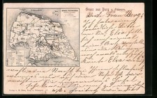 Burg a. Fehmarn, Ansichtskarte, Karte der Insel Fehmarn 