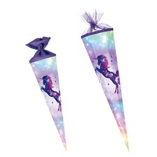 NESTLER Schultüte GALAXY EINHORN 70cm rund oder 85cm eckig Mädchen (Auswahl)