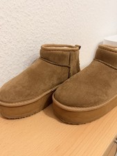 Damen Stiefel Stiefeletten Cognac Braun Beige Plateau Absatz Größe 37 New Yorker