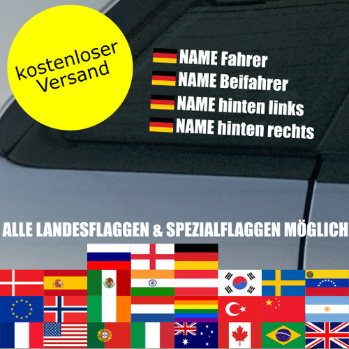 Autoaufkleber name 4x - autoaufkleber,