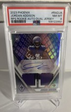 NFL Panini Phoenix 2023 - Jordan Addison RC - Patch/Auto - 078/125 - PSA 8