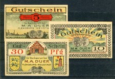 Flensburg 3 Scheine Notgeld /