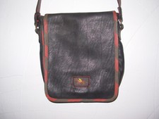 Damen Handtasche - Umhängetasche Echt Leder schwarz - Pferd Reiter