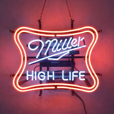 Miller HIGH LIFE Neon Sign Bier Bar Wand Dekor Leuchtreklame Nachtlicht 17"x14"