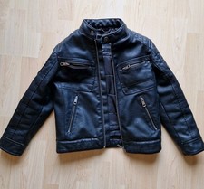 Kinder Lederjacke Divsn 83 Bikerjacke Größe: 128 schwarz