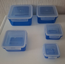 5 LocknLock  Vorrats`- Frischhalte Dosen von 180ml - 2,0 L Azurblau/Transparent