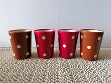 Original DDR  Punkte Trinkbecher 4Stk. 9,5x7,2cm Vintage 70ziger
