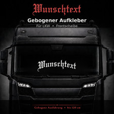 Wunschtext Aufkleber gebogen