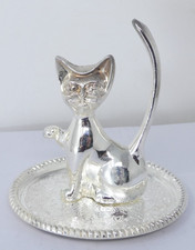 Katze Ring Halter versilbert