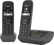 Gigaset Festnetz Telefon AE690A Duo 2er Set Schwarz Schnurlos + Anrufbe. B Ware