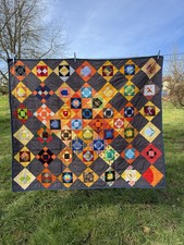 Orangquadrat Modern Patchwork Quilt 126x150cm Baumwolle Weiche SommerDecke