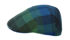 Faustmann Flatcap geblockt John Hanly blau Schirm Kappe Wolle Mütze Schild