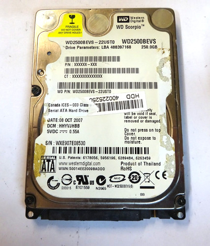 Western digital 250gb wd2500b - western,