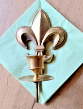 Vintage  Lilien Wandkerzenhalter  aus Messing 19 x 11 cm