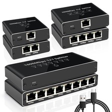 LAN Splitter 1 auf 7 Gigabit Ethernet Switch 7-Port Netzwerk Kabel Verteiler