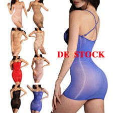 DE Damen Transparent Kleid Bodycon Minikleid durchsichtig Nachthemd Partykleid