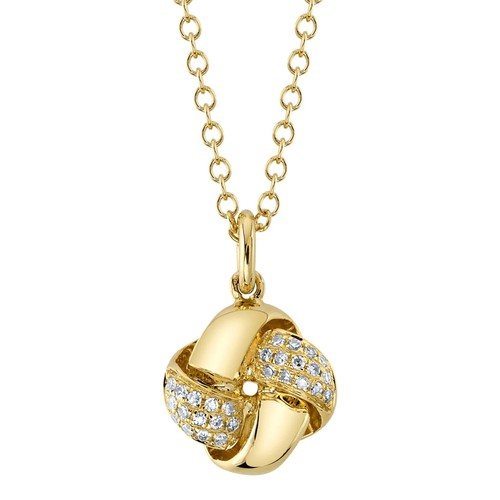 14k gelbgold diamant - diamant, love-knot