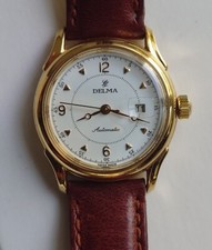 Damen Automatic-Uhr DELMA, Double, Glasboden 28mm, Lederband, wenig getragen,OVP