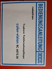   Bedienungsanleitung  color vision RC 6073.30 - DDR 1989 + allen Papieren