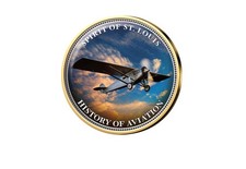 2 Euro vergoldet Spirit of St. Louis mit Farbapplikation