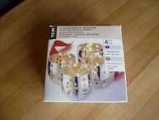 Tchibo 4er Set versilberte Leuchter Teelichter Kerzenhalter NEU