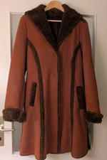 Mantel Damen Teddyfell Rot