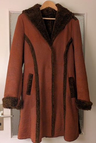 Mantel damen teddyfell rot - teddyfell,