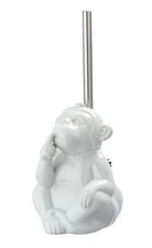 WENKO WC Garnitur Monkey Toiletten Bürsten Affen Klo Halter Weiß Keramik Bad