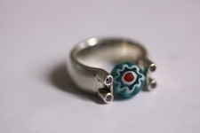 -  Tipit M  -   1Stk. hellblaues Muranoglaselement