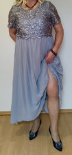 XXL Spitzenkleid grau
