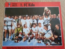 Orginales Autogramm. 5 St. Weltmeister. 1. FC Köln. Kicker. Mannschaftsfoto. DFB